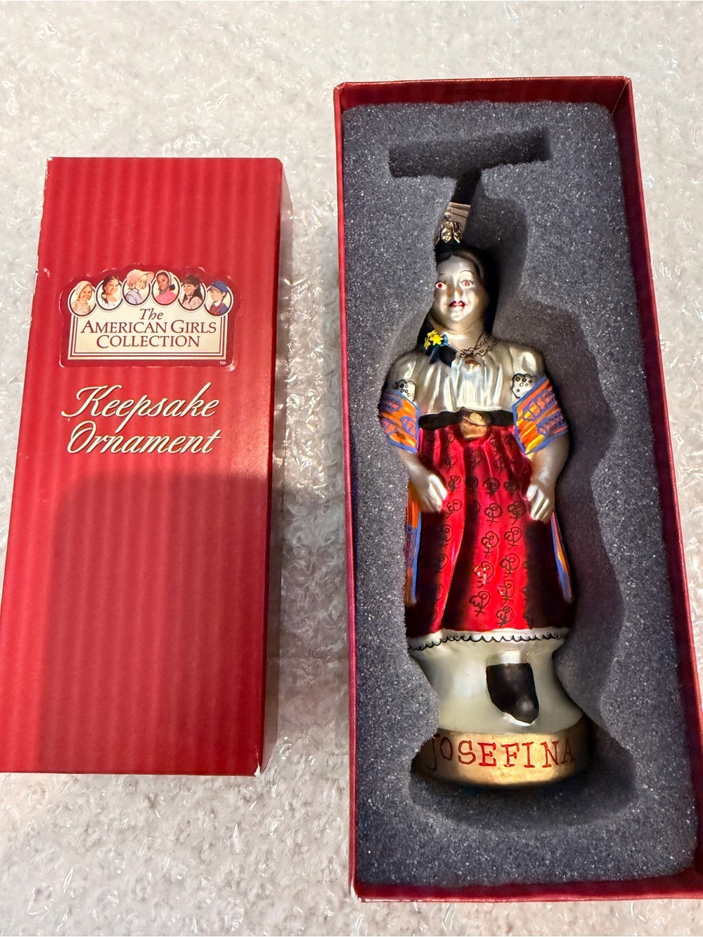 American Girl Keepsake Ornament Josefina - Red, White, Black, Gold, Blue